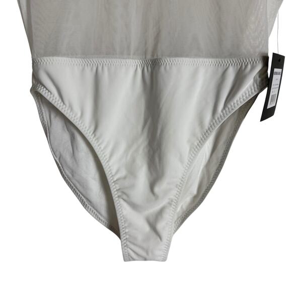 Norma Kamali Dash Dash Mio White Mesh One Piece Swimsuit Size Medium - Picture 11 of 12